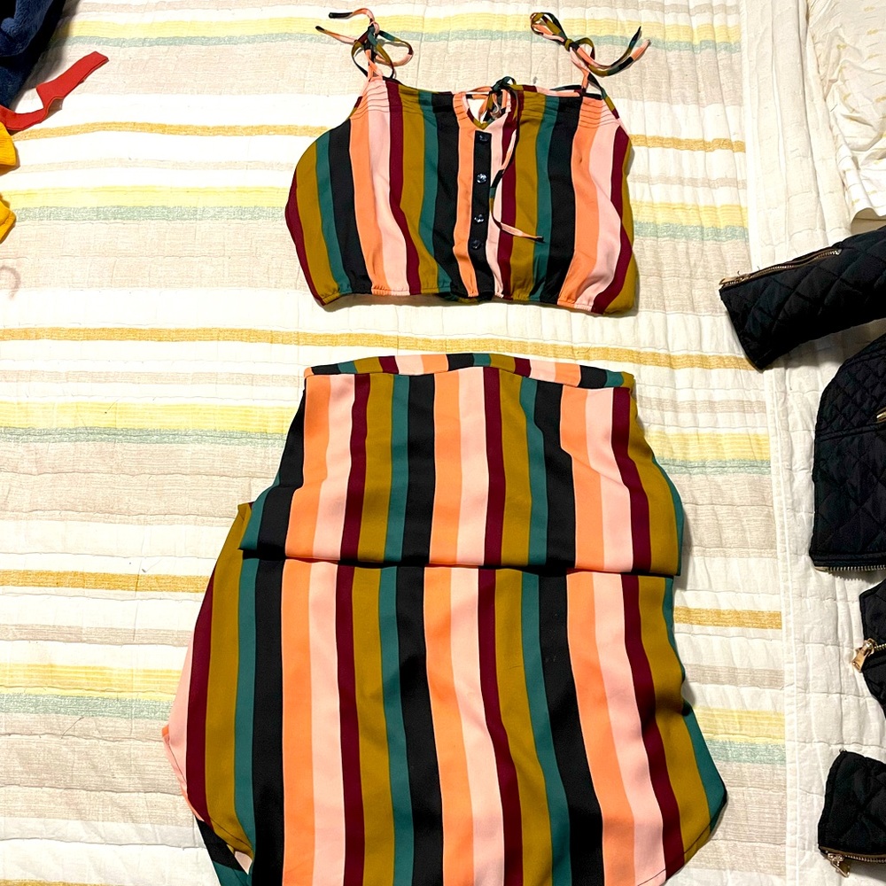 Stone Row 2-Piece Striped Set in EUC